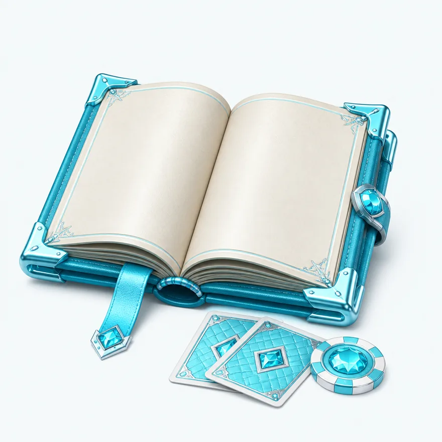 Open rulebook with cards — Casino Tucan