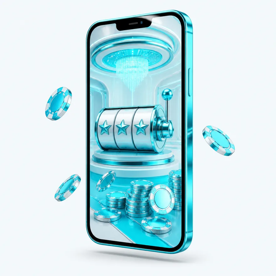 Smartphone with glowing screen — Casino Tucan