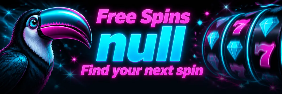 Toucan mascot beside luminous slot reels, with cyan and magenta light trails.