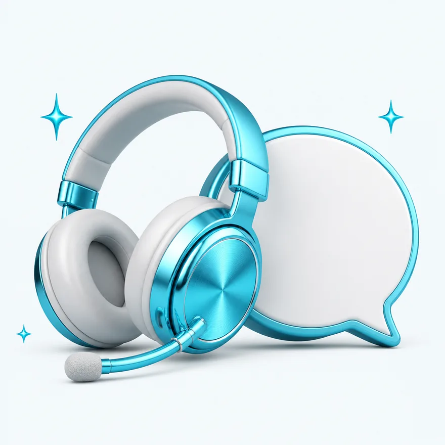Headset with speech bubble — Casino Tucan